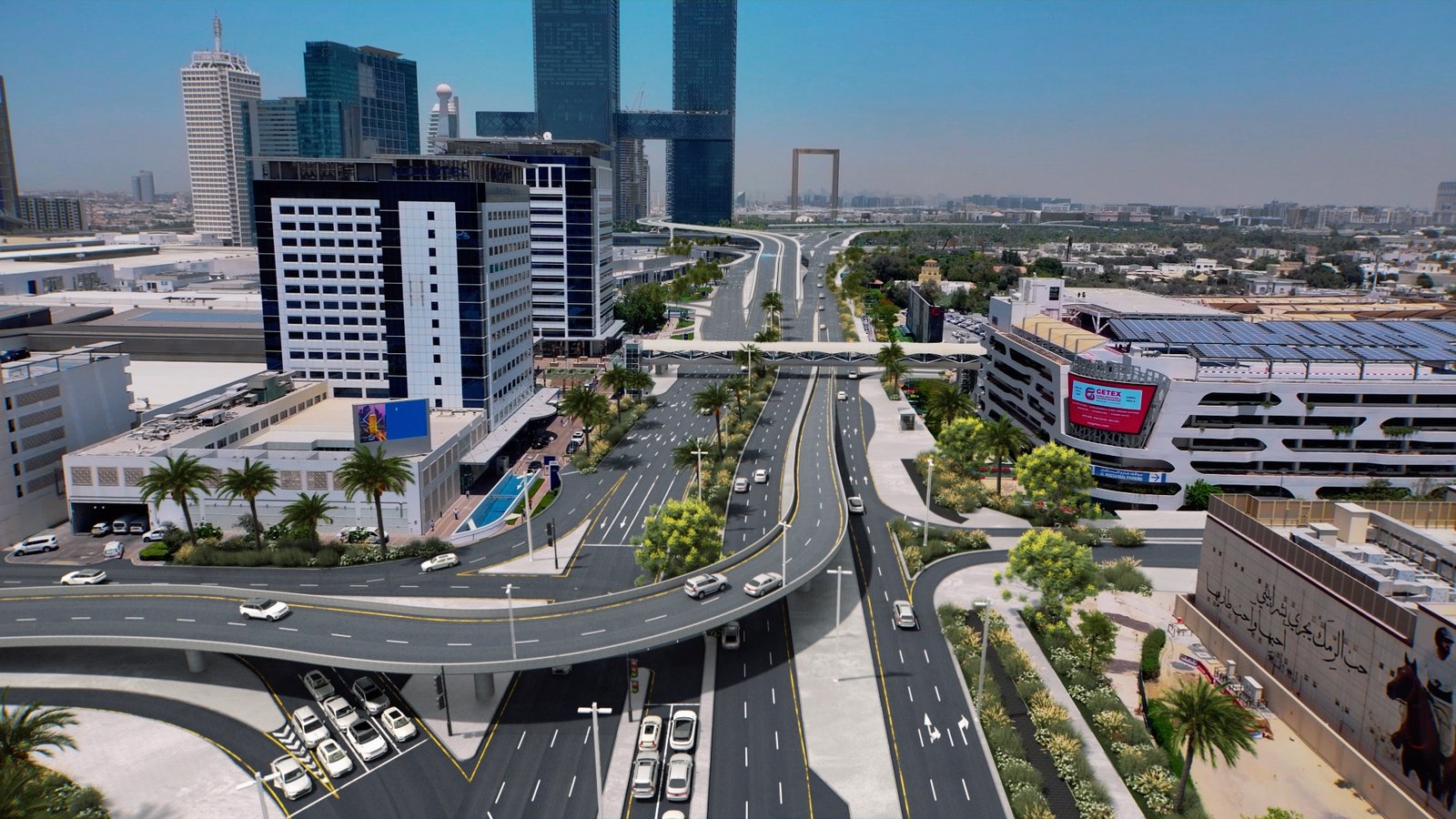 الجسر الجديد يوفر انسيابية الحركة من مركز دبي التجاري العالمي باتجاه شارع المستقبل1